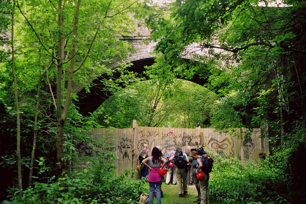 The public Monsal Trail skirts the tunnels - guided tunnel walks continue through the gate.